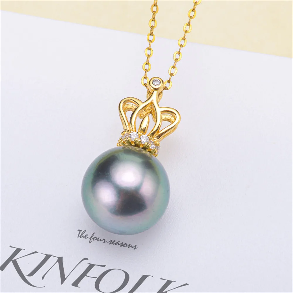 DIY Pearl Accessories S925 Sterling Silver Pendant Empty Crown Edition Necklace Jade Stone Pendant for Women with 8-12mm Beads
DIY Pearl Accessories S925 Sterling Silver Pendant Empty Crown Edition Necklace Jade Stone Pendant for Women with 8-12mm Beads