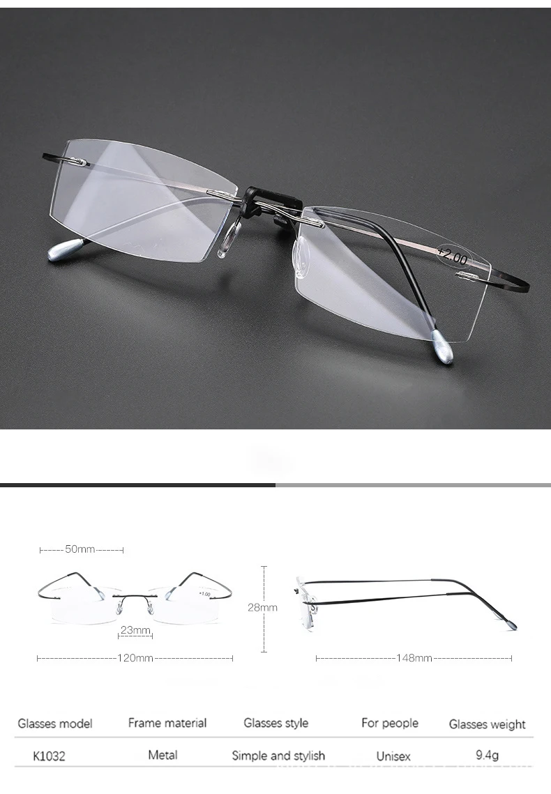 Men's Anti Blue Light Blocking Reading Glasses Cut Frameless Metal HD Lens Eyewear Women Prescription Presbyopic Glasses +400 58 Mallzona S36395a60789e4f90a288a87ef52eace8U Men's Anti Blue Light Blocking Reading Glasses Cut Frameless Metal HD Lens Eyewear Women Prescription Presbyopic Glasses +400 Mallzona