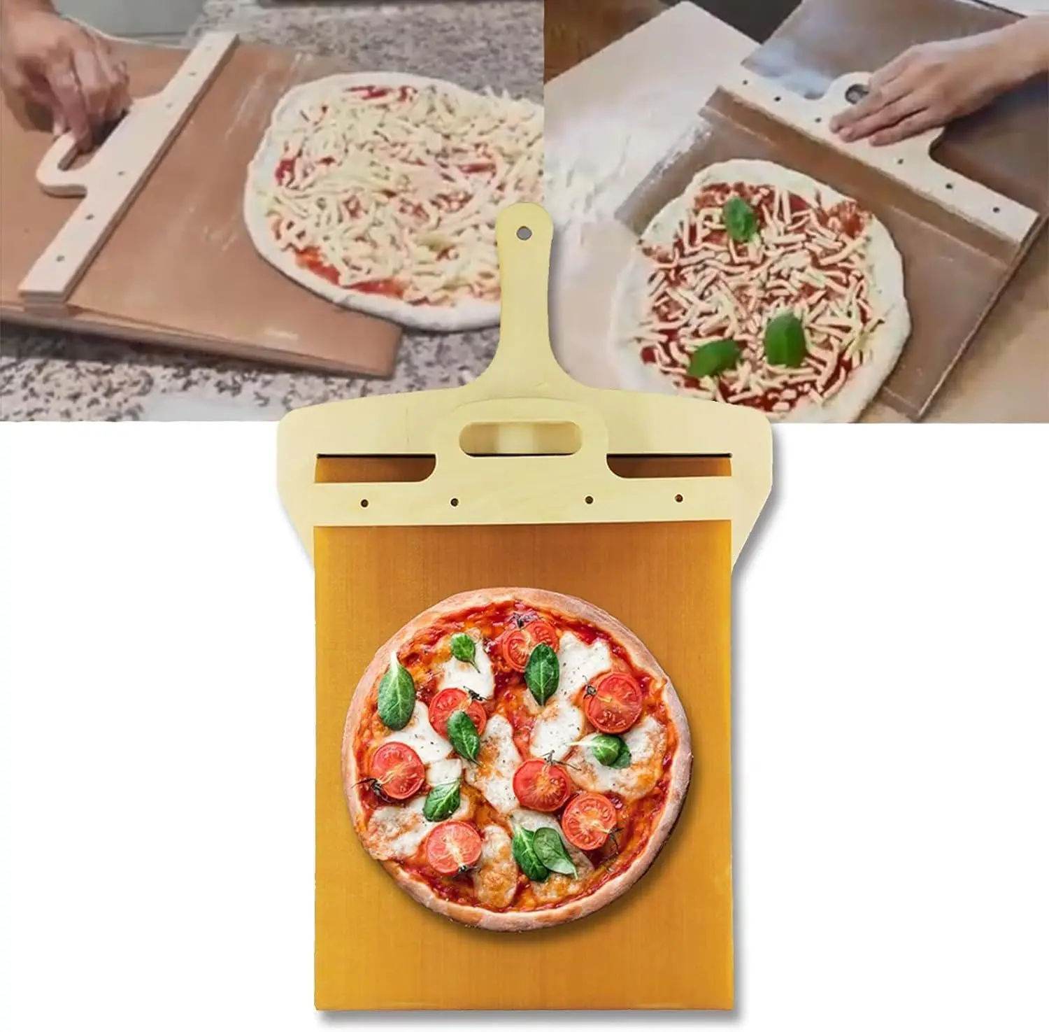 

Sliding Pizza Peel - Pala Pizza Scorrevole Pizza Shovels kitchens Tools Wooden Handle Transfer Pizza Spatula Bread Baking Tools