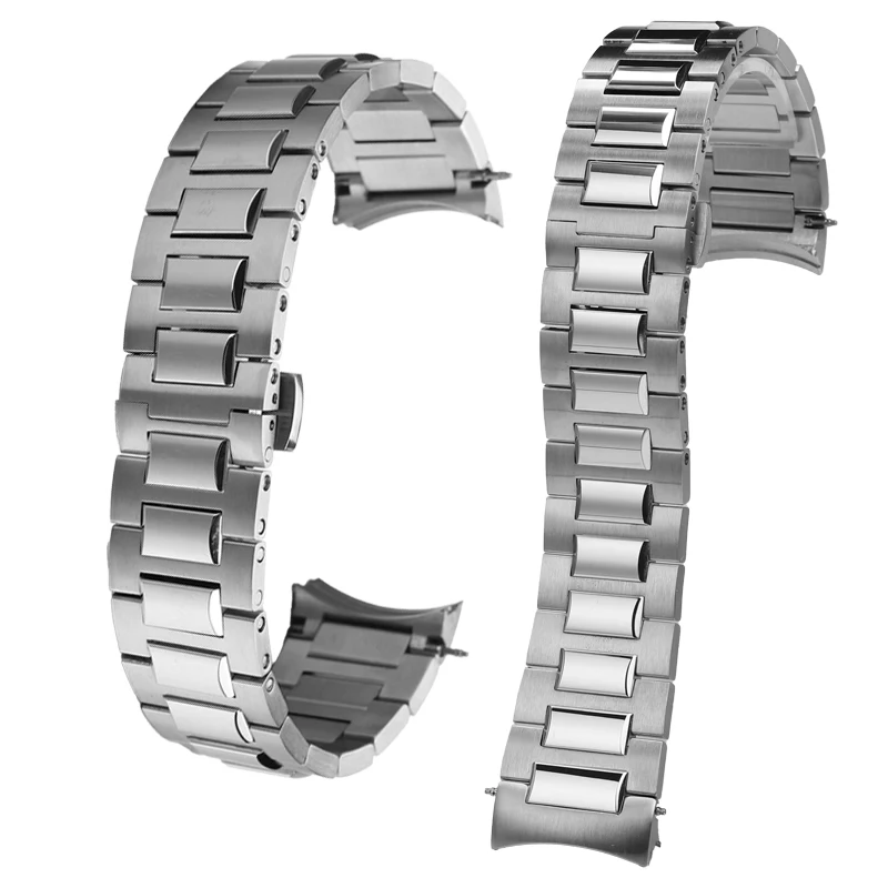 

20mm Curved End Solid Stainless Steel Strap For IWC Portuguese timekeeping IW358312 IW371607 Bracelet Watch Chain Men's