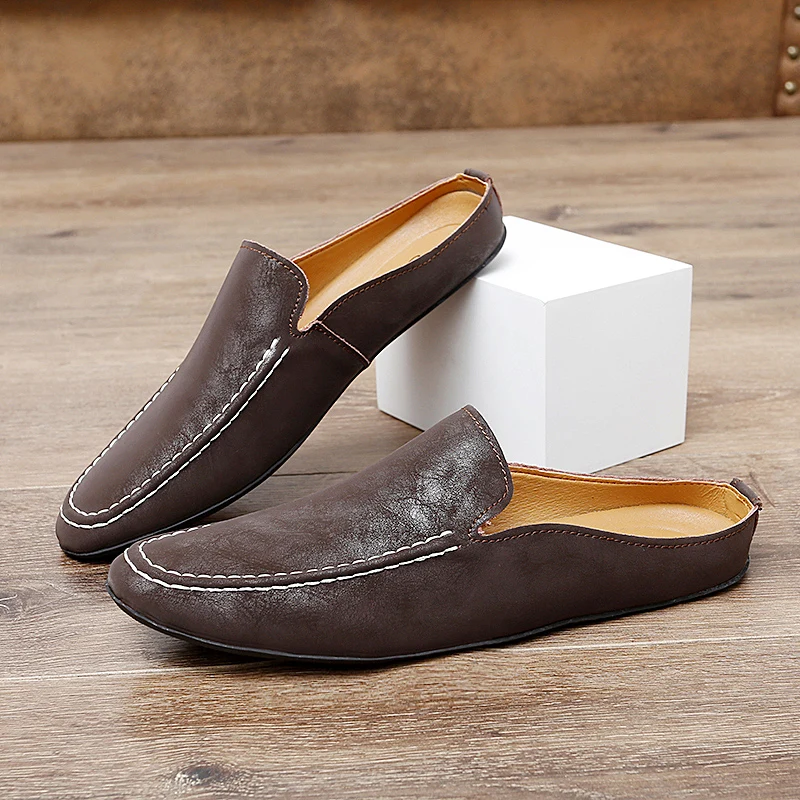 Genuine Leather Men Slippers Slip on Half Shoes Summer Casual Shoes Breathable Sandals Lightweight Muller Shoes Comfy Lazy Shoes
Genuine Leather Men Slippers Slip on Half Shoes Summer Casual Shoes Breathable Sandals Lightweight Muller Shoes Comfy Lazy Shoes