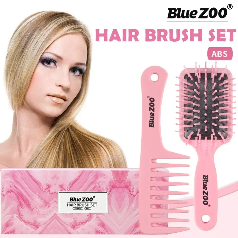 

Blue ZOO Student Girls and Children's Anti Static Hairdressing Straight Hair Comb Bag Head Massage Comb Set