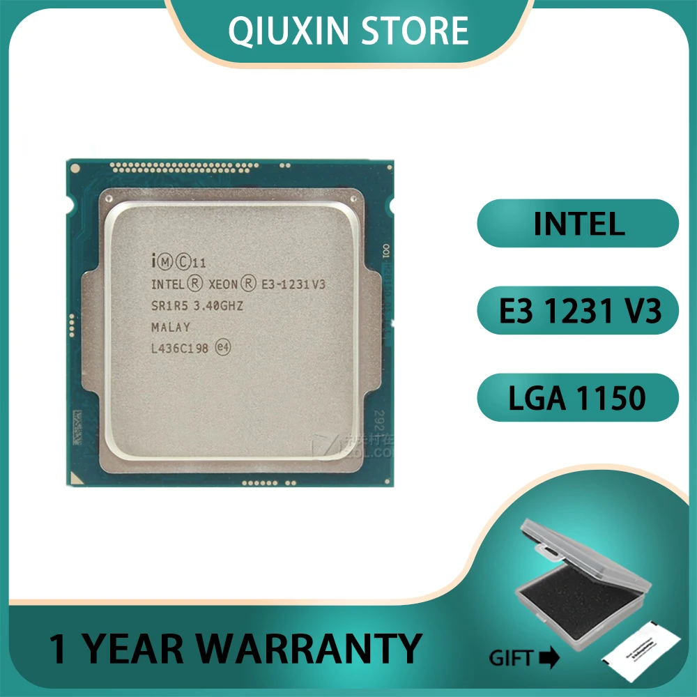 

Intel Xeon E3 1231 V3 Processor CPU LGA 1150 Desktop E3-1231 V3 3.4GHz Quad-Core