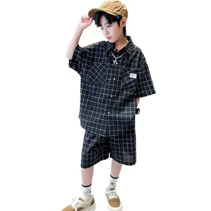 5-14Years Children's Clothing Teen Boys Suit 2023 New Summer Plaid Clothes Short-Sleeved Shirts + Shorts 2Pcs/Set Casual Outfits
5-14Years Children's Clothing Teen Boys Suit 2023 New Summer Plaid Clothes Short-Sleeved Shirts + Shorts 2Pcs/Set Casual Outfits