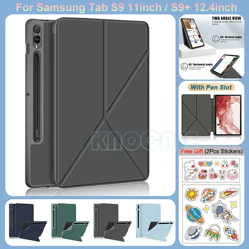 

For Samsung Tab S9 11inch X710 S9FE X510 S9+ S9 Plus X810 S9 FE+ X610 Multi-View Folding Soft TPU Standing Back Cover Case