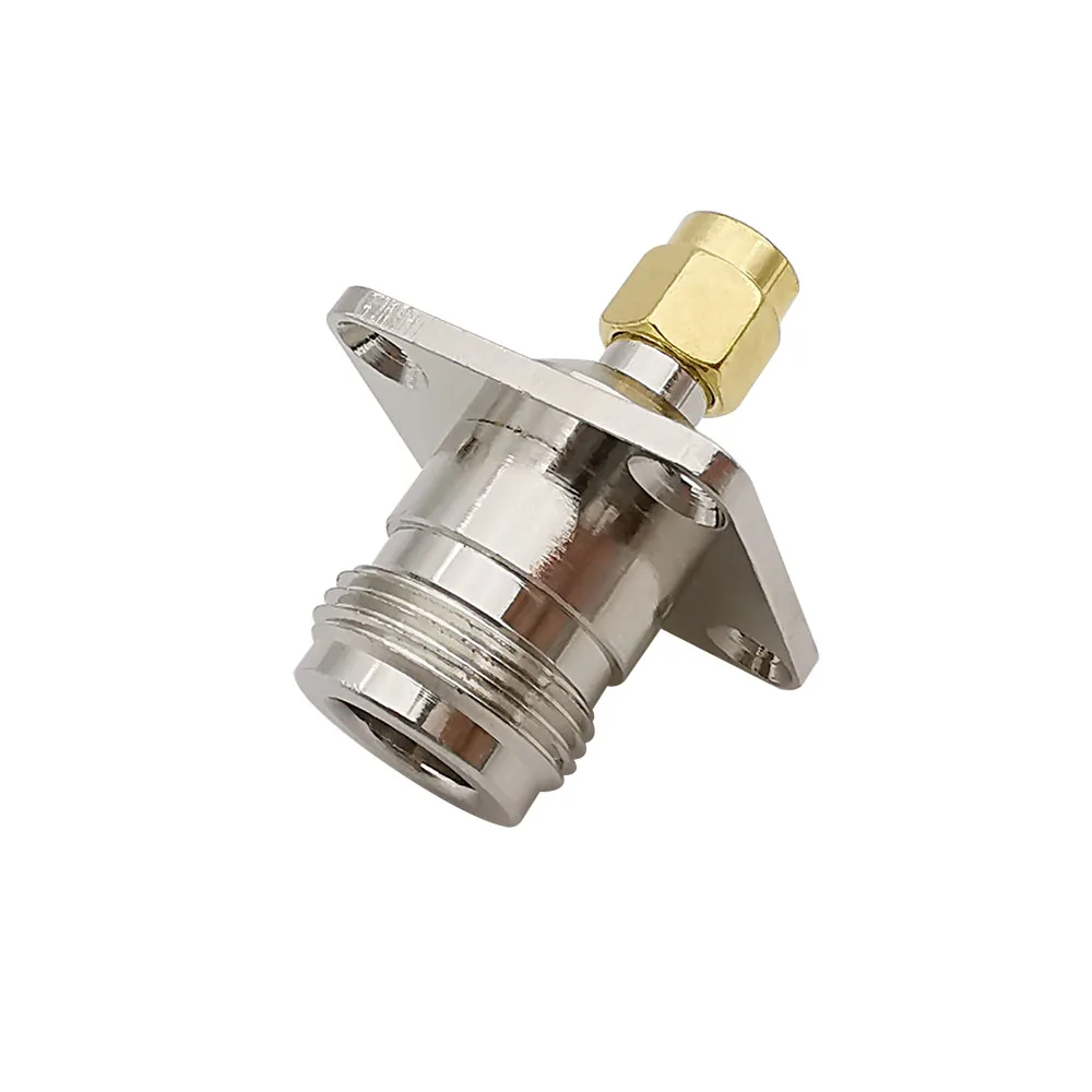 1 шт., штекер SMA, штекер типа N, гнездовой разъем RF, коаксиальный адаптер, тестовый преобразователь, 4 отверстия, фланец, панельный разъем