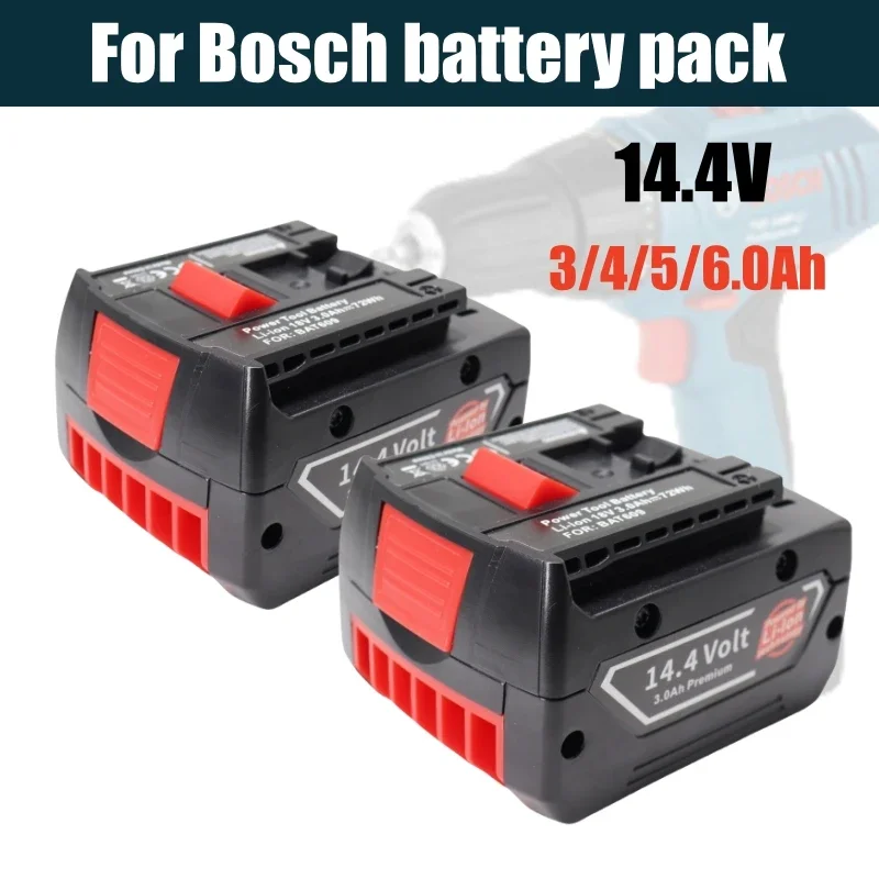 

14.4V 6000mAh rechargeable lithium battery pack, suitable for Bosch cordless drill screwdrivers BAT607, BAT607G, BAT614, BAT614G