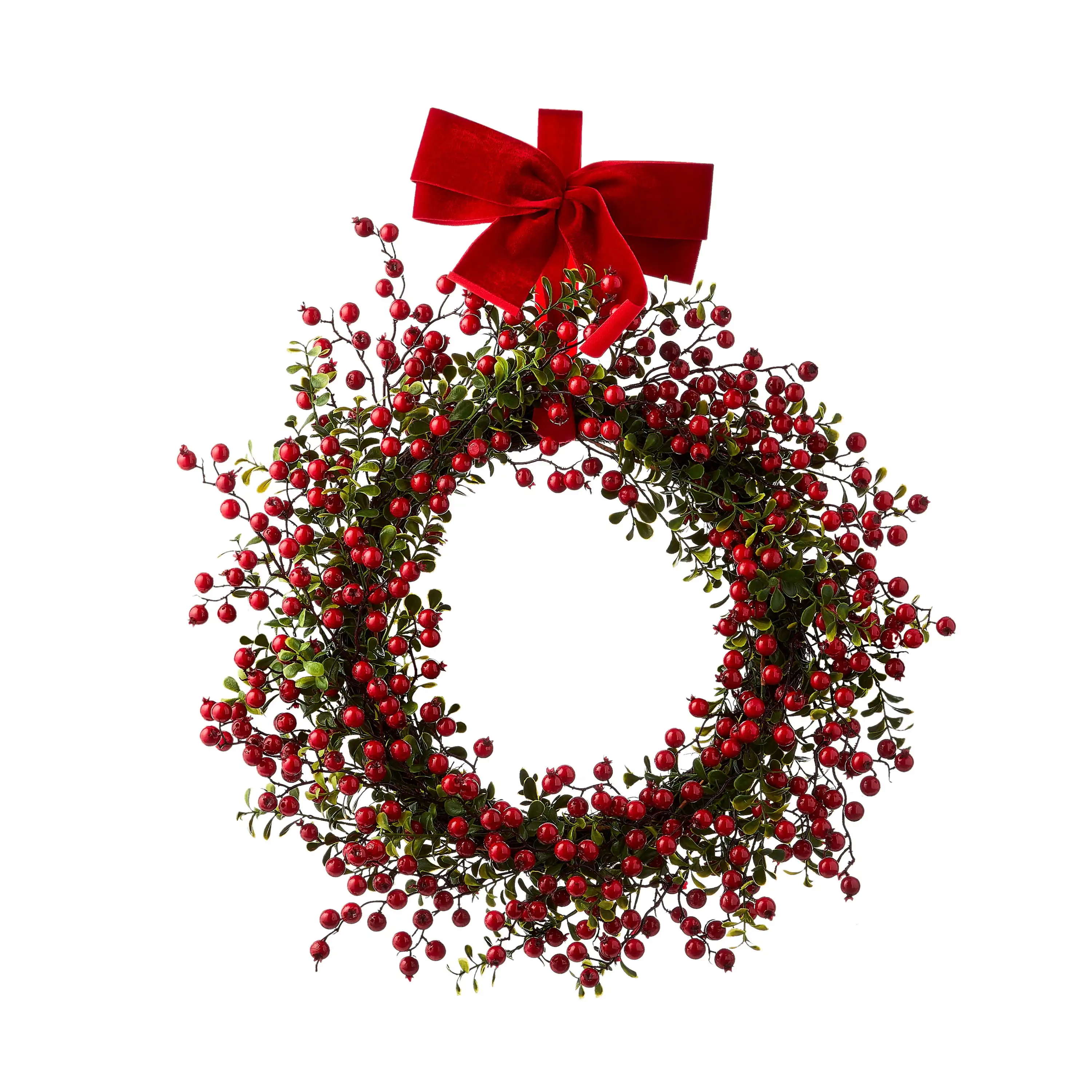 Holiday Time Non-Lit Red Berry Velvet Bow Boxwood Wreath Decor, 24" tall, 20.46 oz
Holiday Time Non-Lit Red Berry Velvet Bow Boxwood Wreath Decor, 24" tall, 20.46 oz