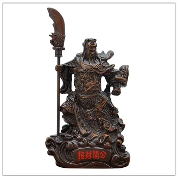 War of God Guan Yu 레진 공예, 관공 동상 조각, 부의 신 부처님 이미지, 책상 거실 사무실 홈 장식 선물