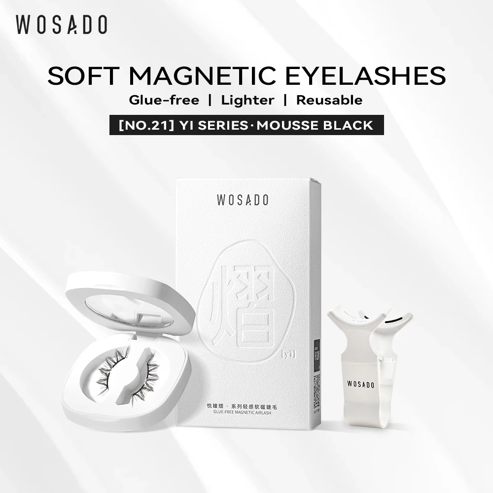 

WOSADO Magnetic Lashes No.21 MOUSSE BLACK Professional Premium Reusable Safe Dupont 3D Patented False Eyelashes Genki Comics