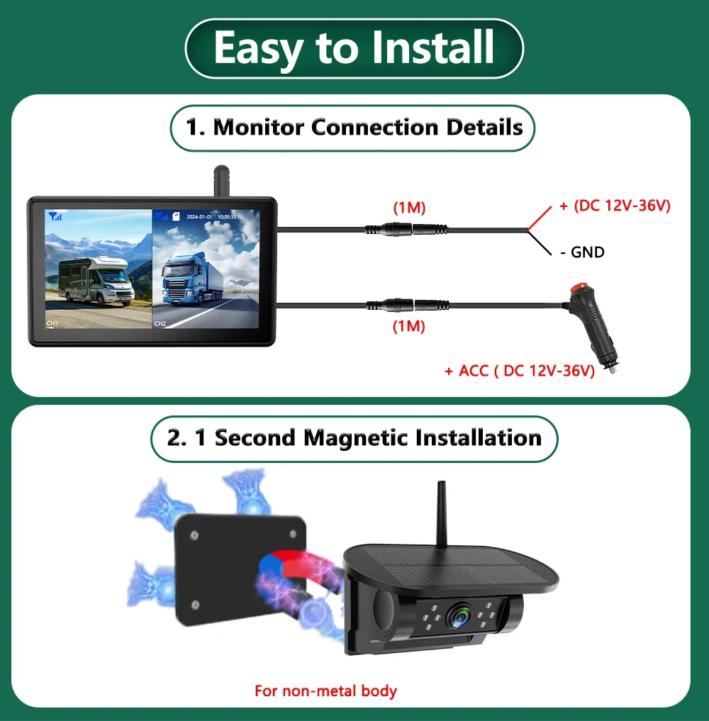 7 بوصة مركبة تعمل باللمس DVR مع 2 كاميرا احتياطية لاسلكية مغناطيسية تعمل بالطاقة الشمسية BSD إنذار لشاحنة/RV/مقطورة/رافعة شوكية 13 7 بوصة مركبة تعمل باللمس DVR مع 2 كاميرا احتياطية لاسلكية مغناطيسية تعمل بالطاقة الشمسية BSD إنذار لشاحنة/RV/مقطورة/رافعة شوكية