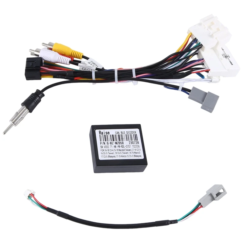 

Car Radio Cable Adapter Android Wiring Harness Power Connector Socket With CAN Bus Decoder Replacement Parts For Mazda CX-3 CX-5