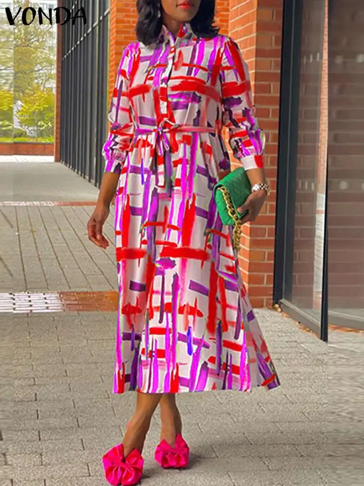 VONDA Bohemian Dress 2024 Women Shirt Dress Vintage Long Sleeve Stand Collar Printed Midi Vestidos Casual Belted Kaftan Sundress
VONDA Bohemian Dress 2024 Women Shirt Dress Vintage Long Sleeve Stand Collar Printed Midi Vestidos Casual Belted Kaftan Sundress