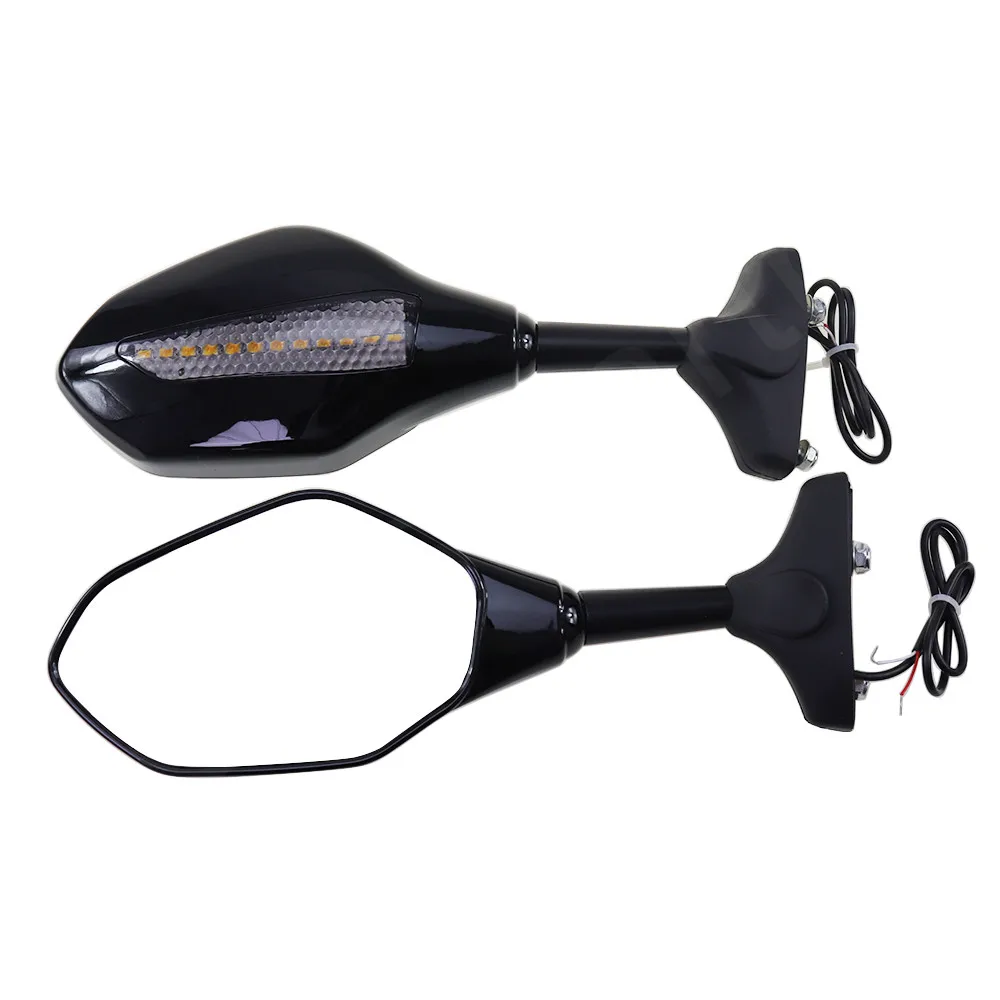 Зеркало заднего вида для мотоциклов, Универсальный светодиодный поворотный сигнал, для Honda, Yamaha, Suzuki, Kawasaki