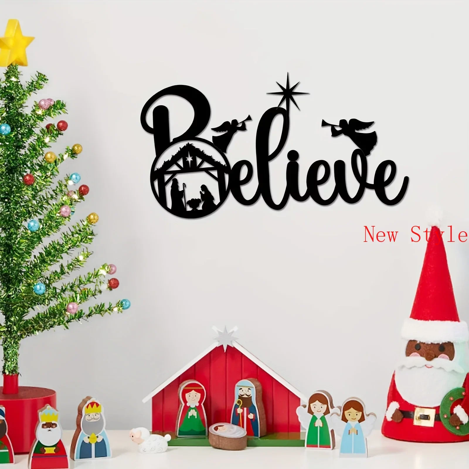 "Believe" Nativity Metal Wall Hanging Decor Nativity Metal Wall Mounted Decoration Silhouette Wall Art Christmas Decor Home Dec
"Believe" Nativity Metal Wall Hanging Decor Nativity Metal Wall Mounted Decoration Silhouette Wall Art Christmas Decor Home Dec