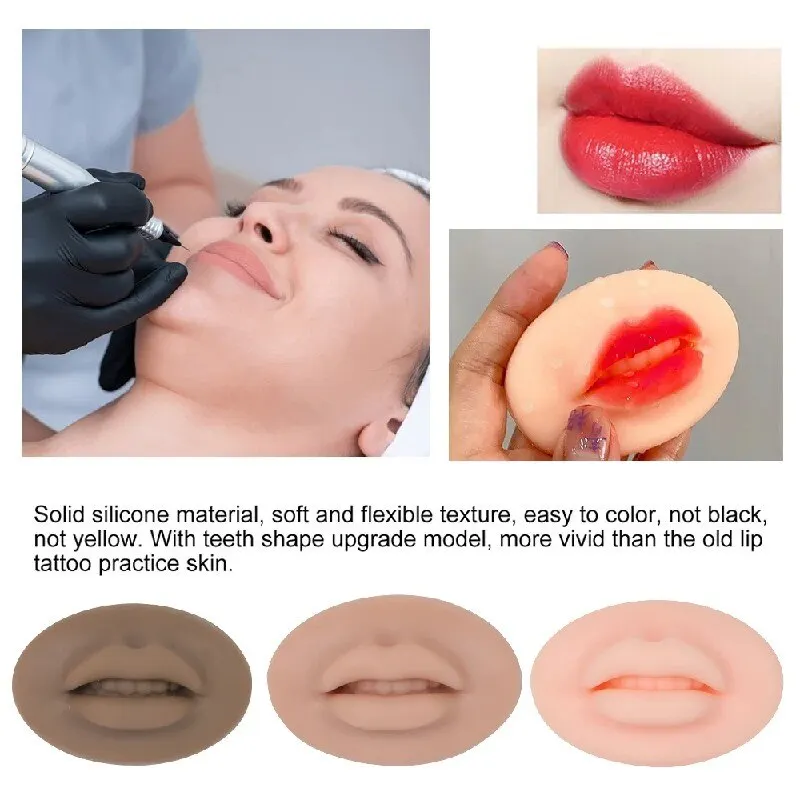 

1pcs Microblading Reusable 5D Silicone Lip Skin Practice European Solid For PMU Beginner Training Tattoo Permanent Makeup