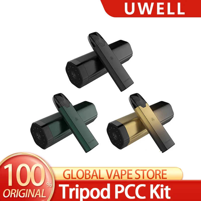 

Uwell Original Tripod PCC Kit 11W 3PCS 2ml Charger Case Vaporizer Pod E CigaretteCartridge 1.2ohm Coil 370mAh Battery 1000mAh