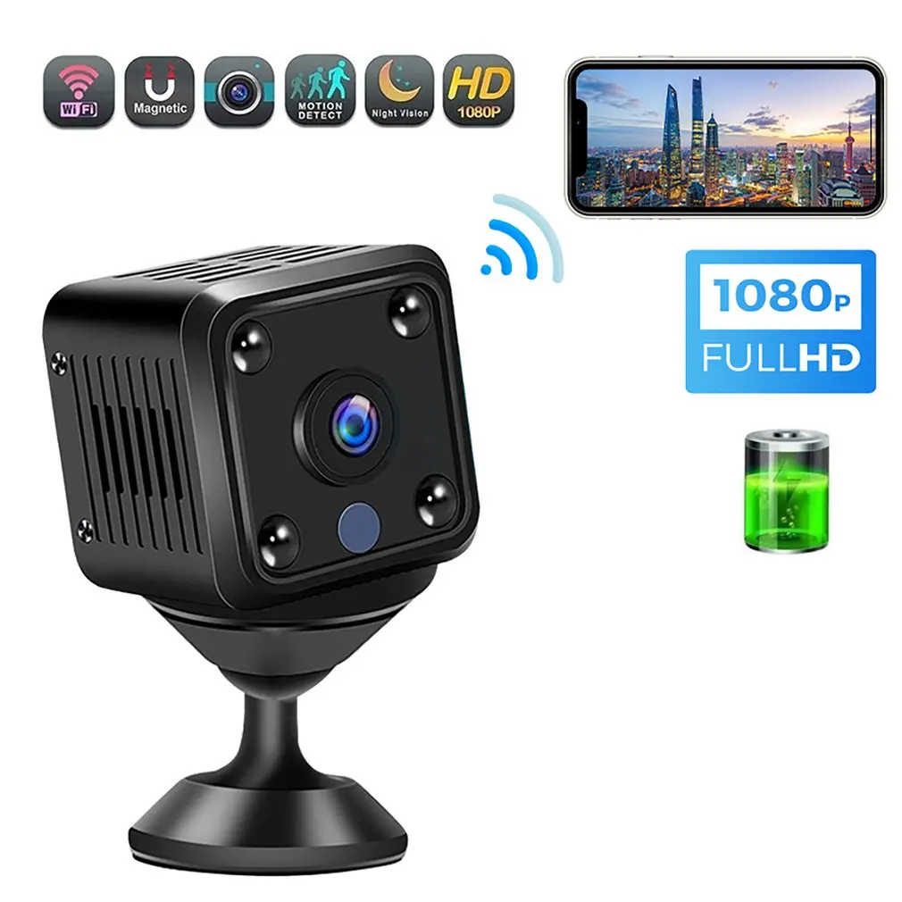 

Mini X6 IP Camera HD 1080P WiFi Sports Camera Wireless Security Surveillance Built-in Battery Night Vision Smart Home Micro Cam