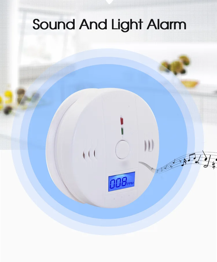 

CO Alarm Carbon Monoxide Detector LCD CO Gas Sensor Alarm 85dB Siren Sound Stove Honeycomb Coal Smoke Warn Alarm Home Security