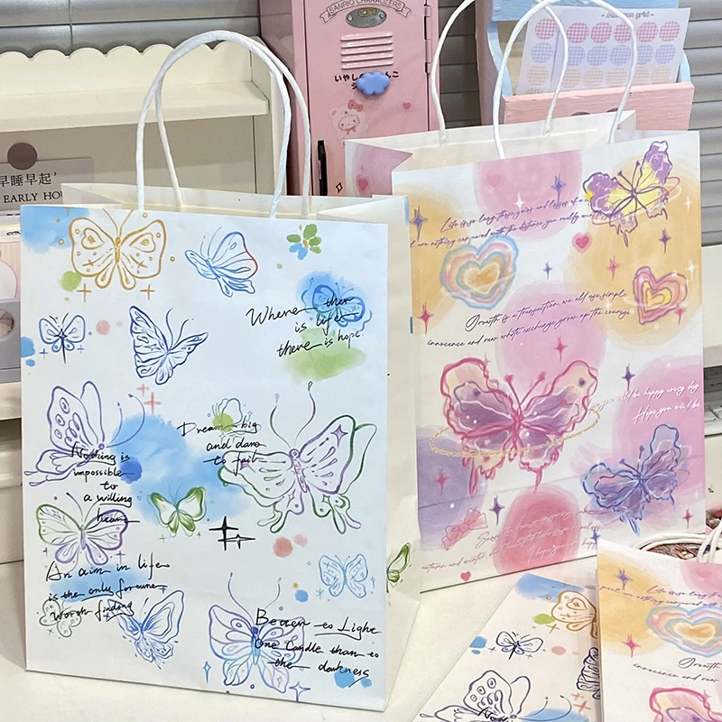 Ins Style Butterfly Gift Bags Birthday Gift Wrapping Bags Valentine's Day Tote Paper Bags Exquisite Kraft Paper Bags
Ins Style Butterfly Gift Bags Birthday Gift Wrapping Bags Valentine's Day Tote Paper Bags Exquisite Kraft Paper Bags