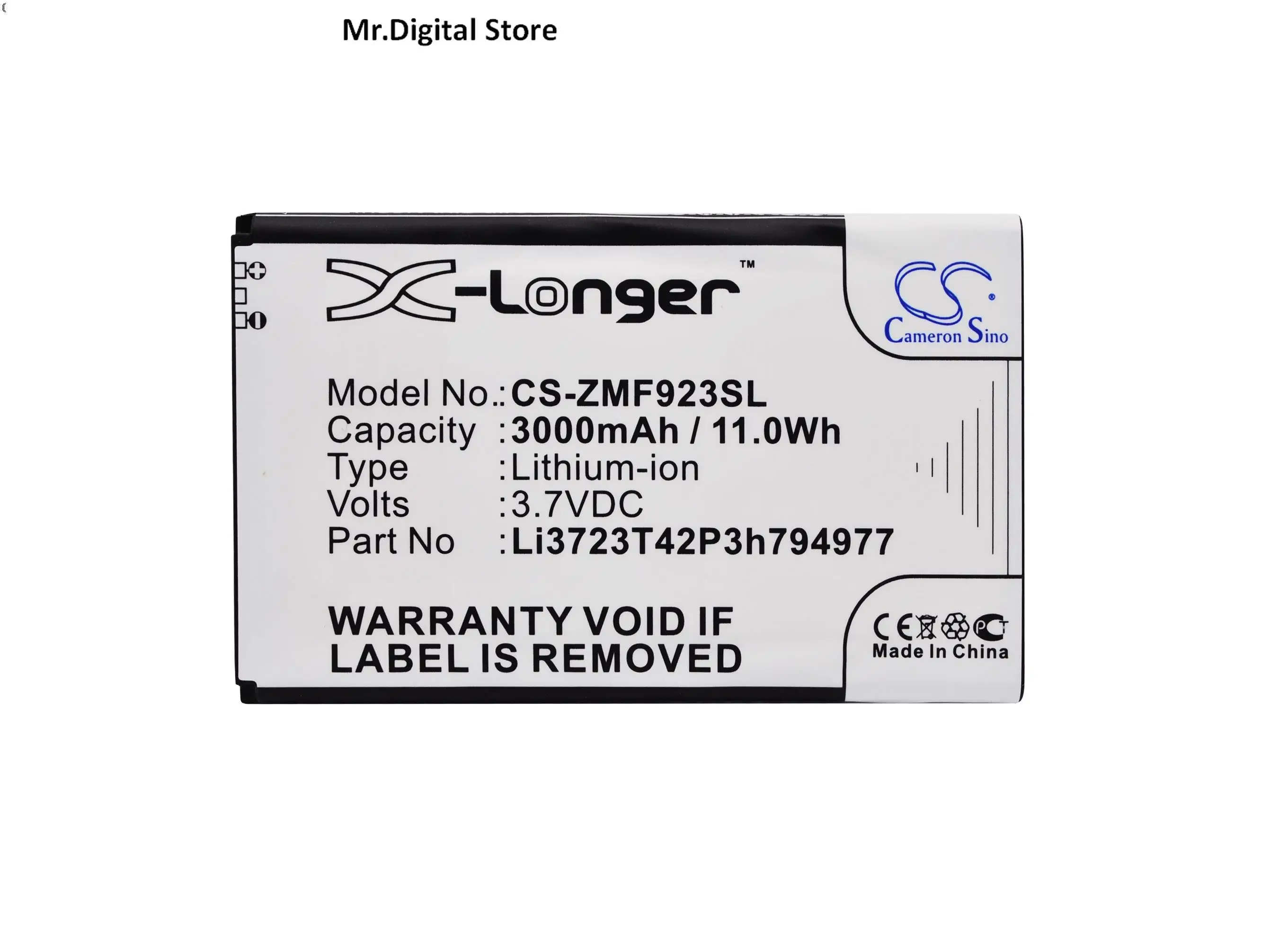 Cameron Sino 3000mAh Battery Li3723T42P3h794977 for AT&T Velocity 4G LTE, For ZTE MF923, VELOCITY
Cameron Sino 3000mAh Battery Li3723T42P3h794977 for AT&T Velocity 4G LTE, For ZTE MF923, VELOCITY