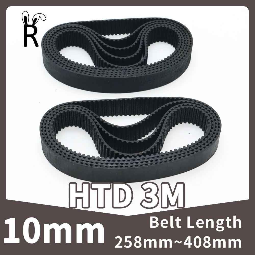 

Belt Width 10mm HTD 3M Timing Belt Pitch 3mm Length 258mm~408mm Number Of 86~136Teeth Synchronous Belt Closed Loop Rubber HTD3M