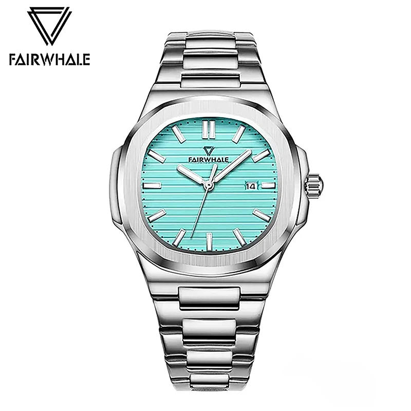 

Luxury Brand Tiffany Blue Watch for Men Business Stainless Steel Quartz Watches Fashion Luminous Waterproof Clock Dropshipping