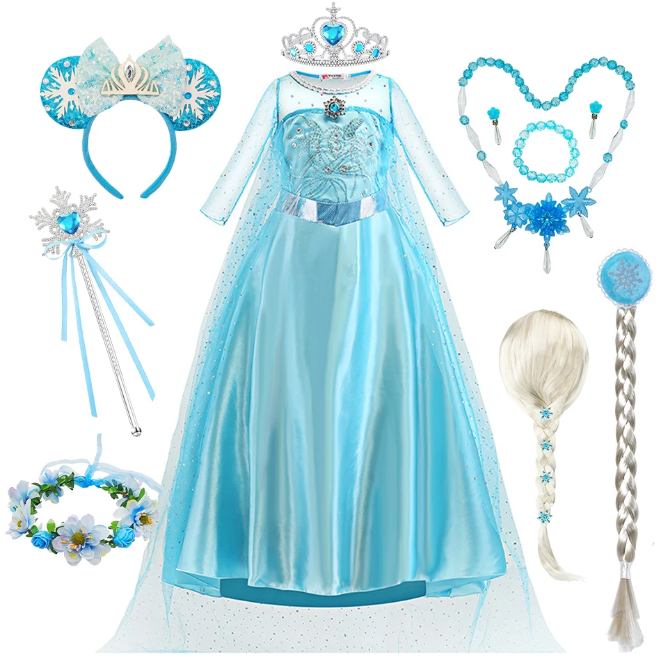 Girls Elsa Dress Kid Snow Queen Cosplay Princess Costume Sequin Mesh Elegant Gown Halloween Carnival Party Clothes Birthday Gift
Girls Elsa Dress Kid Snow Queen Cosplay Princess Costume Sequin Mesh Elegant Gown Halloween Carnival Party Clothes Birthday Gift