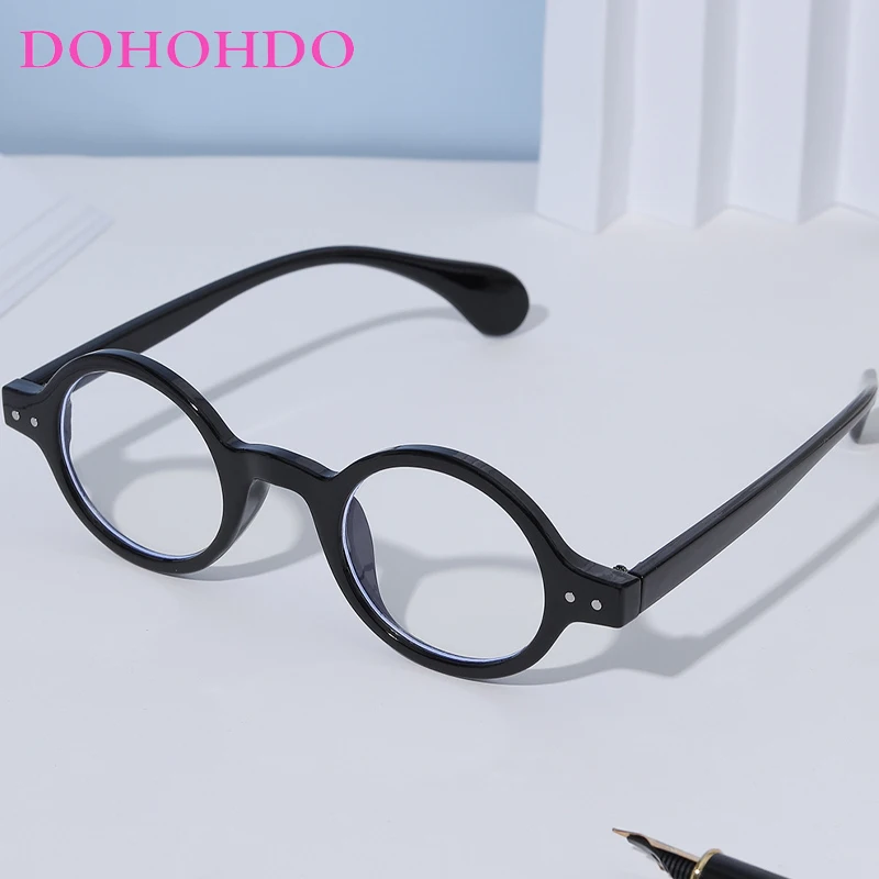 DOHOHDO New Women Fashion Oval Small Frame Eyeglasses Frame Casual Retro Rivet Flat Men Anti Blue Light Computer Reading Glasses
DOHOHDO New Women Fashion Oval Small Frame Eyeglasses Frame Casual Retro Rivet Flat Men Anti Blue Light Computer Reading Glasses