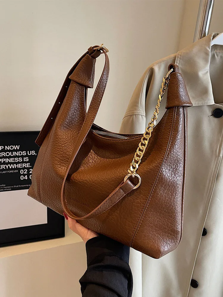 

Large Capacity Commuting Tote Bag For Women Fashion New Soft Leather Shoulder Crossbody Bags Simple Texture Niche Female Handbag