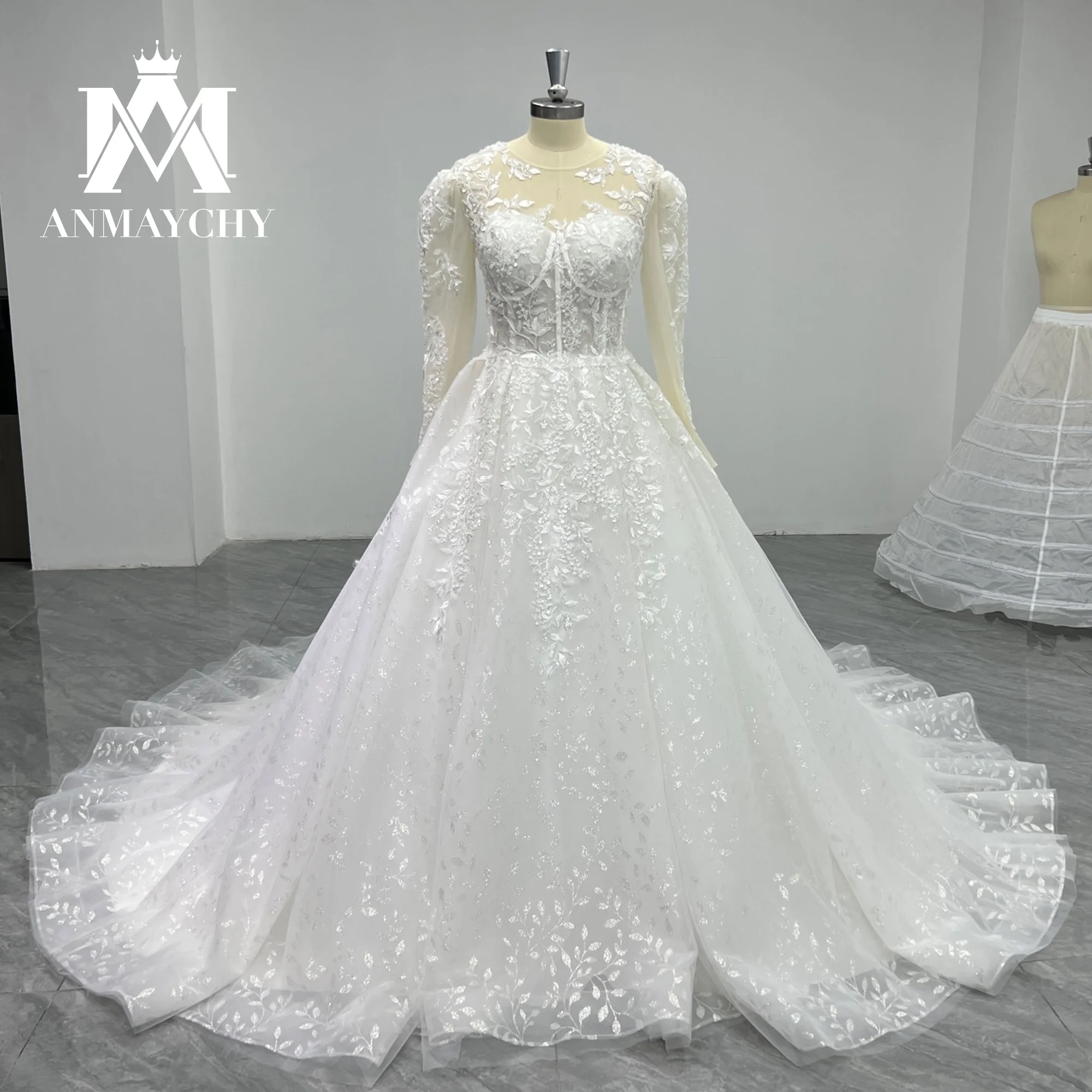 ANMAYCHY A-Line Wedding Dress 2023 Invisible Neckline Beading Appliques Brush Train Wedding Gown Vestidos Elegantes Para Mujer
ANMAYCHY A-Line Wedding Dress 2023 Invisible Neckline Beading Appliques Brush Train Wedding Gown Vestidos Elegantes Para Mujer