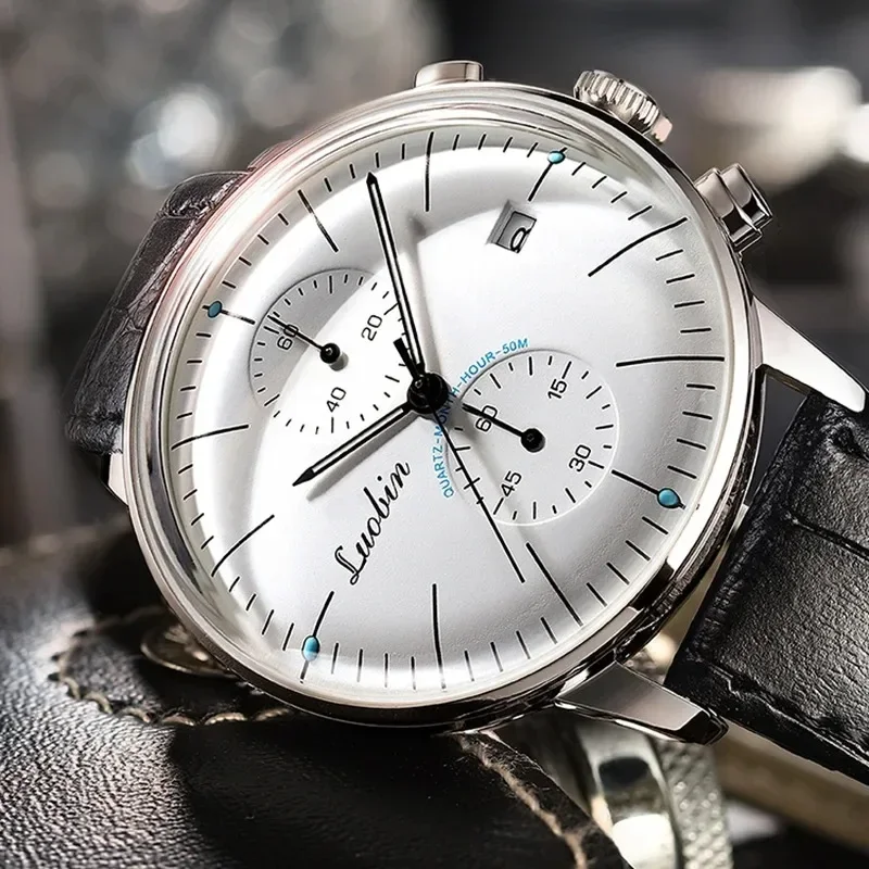 

Montre à quartz classique en acier inoxydable pour homme, chronographe, calendrier, étanche, luxe, personnalisé, mode, 42mm