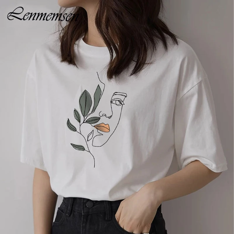 Lenmemsen Art Aesthetic Graphic T Shirts Women Summer 100% Cotton Abstract Printed Tees Casual Loose Short Sleeve Tops
Lenmemsen Art Aesthetic Graphic T Shirts Women Summer 100% Cotton Abstract Printed Tees Casual Loose Short Sleeve Tops