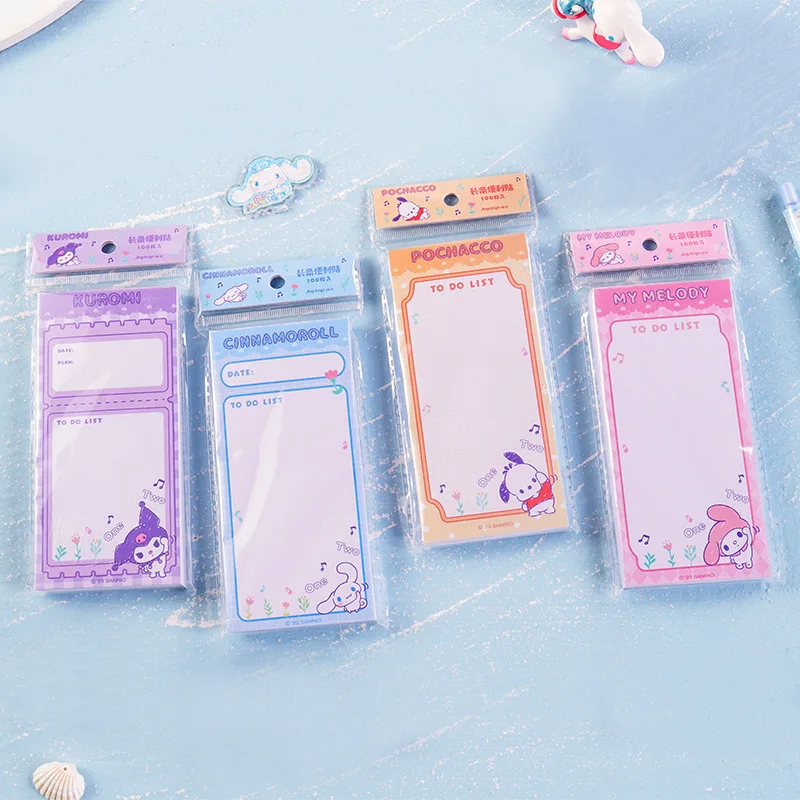 

8 pcs/lot Sanrio Kawaii Melody Kuromi Pochacco Memo Pad Sticky Notes Stationery Label Notepad Planner Sticker Post School Supply