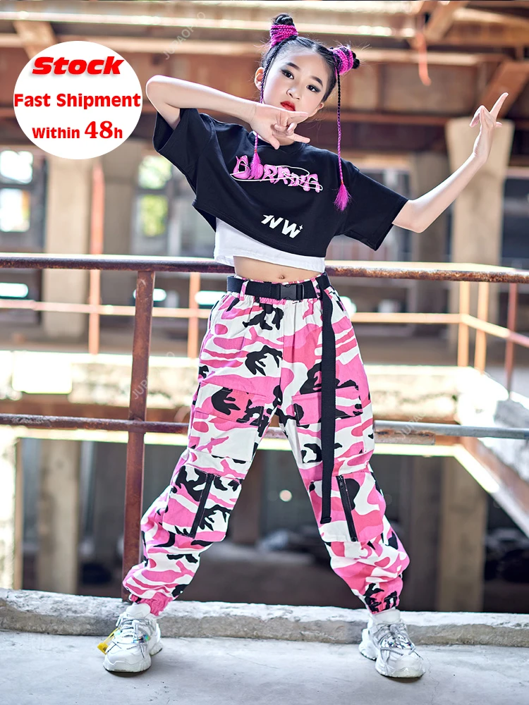 New Jazz Dance Clothes For Girls Hip Hop Costume Cropped T Shirt Camouflage Pants Summer Children Performance StreetWear
New Jazz Dance Clothes For Girls Hip Hop Costume Cropped T Shirt Camouflage Pants Summer Children Performance StreetWear