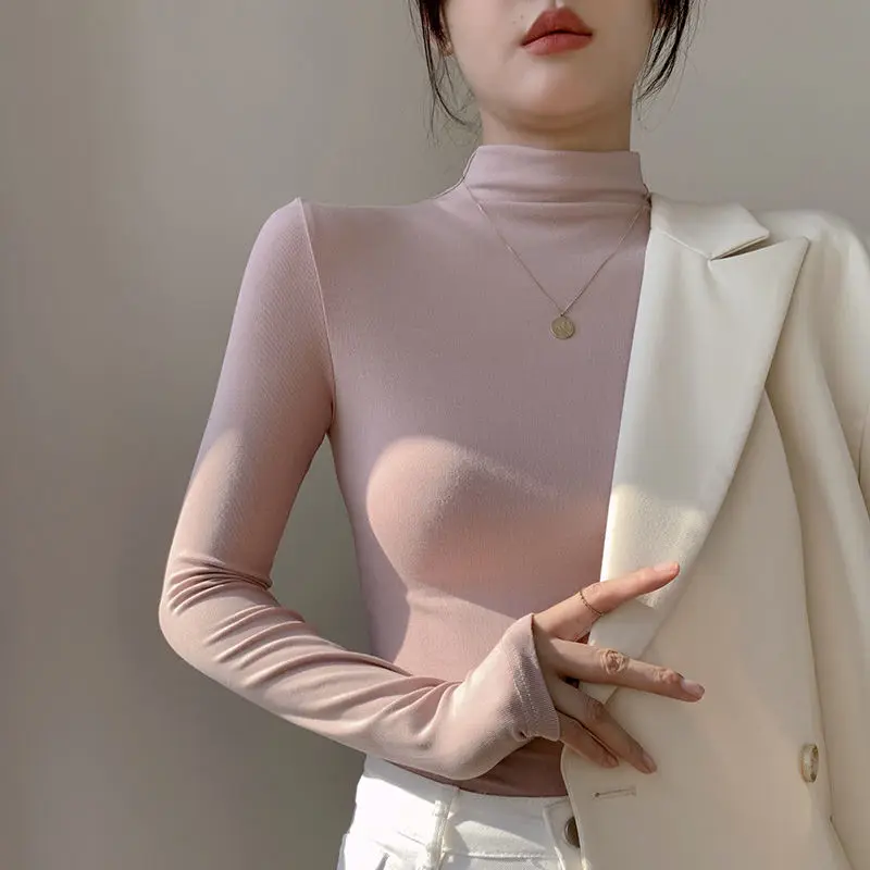Thickened High-necked Long-sleeve T-shirt Soft and Comfortable Keeps Warm and Slim Casual or Regular Wear Stretch Shirts Blouses
Thickened High-necked Long-sleeve T-shirt Soft and Comfortable Keeps Warm and Slim Casual or Regular Wear Stretch Shirts Blouses