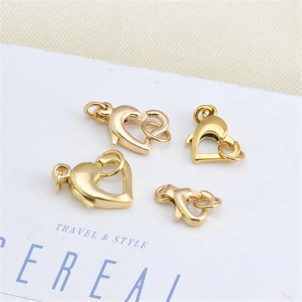 

DIY Accessories G18K Gold Bracelet Fine Heart Clasp Connecting Love Spring Bracelet Clasp Necklace Clasp Spring Clasp G380