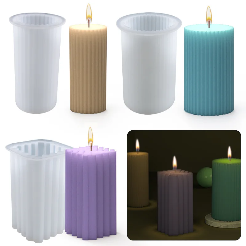 3D Silicone Candle Mold Striped Roman Cylindrical Candle Mold DIY Candle Holder Making Design Columnar Shape Candle Handmade
3D Silicone Candle Mold Striped Roman Cylindrical Candle Mold DIY Candle Holder Making Design Columnar Shape Candle Handmade