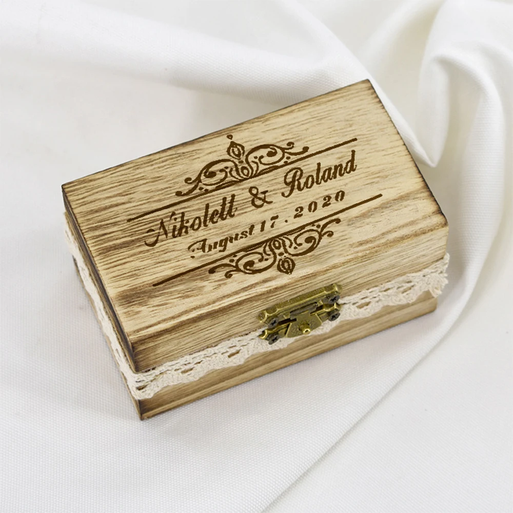 

Personalized Engraved Wedding Ring Box Engraved Name Date Wedding Anniversary Gift Box Jewelry Storage Box