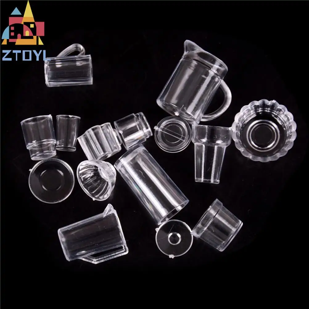 15Pcs/Set Dollhouse Miniature Transparent Plate Cup Dish Bowl Tableware Set 1:12 Scale Room Accessories Doll Food Kitchen
15Pcs/Set Dollhouse Miniature Transparent Plate Cup Dish Bowl Tableware Set 1:12 Scale Room Accessories Doll Food Kitchen