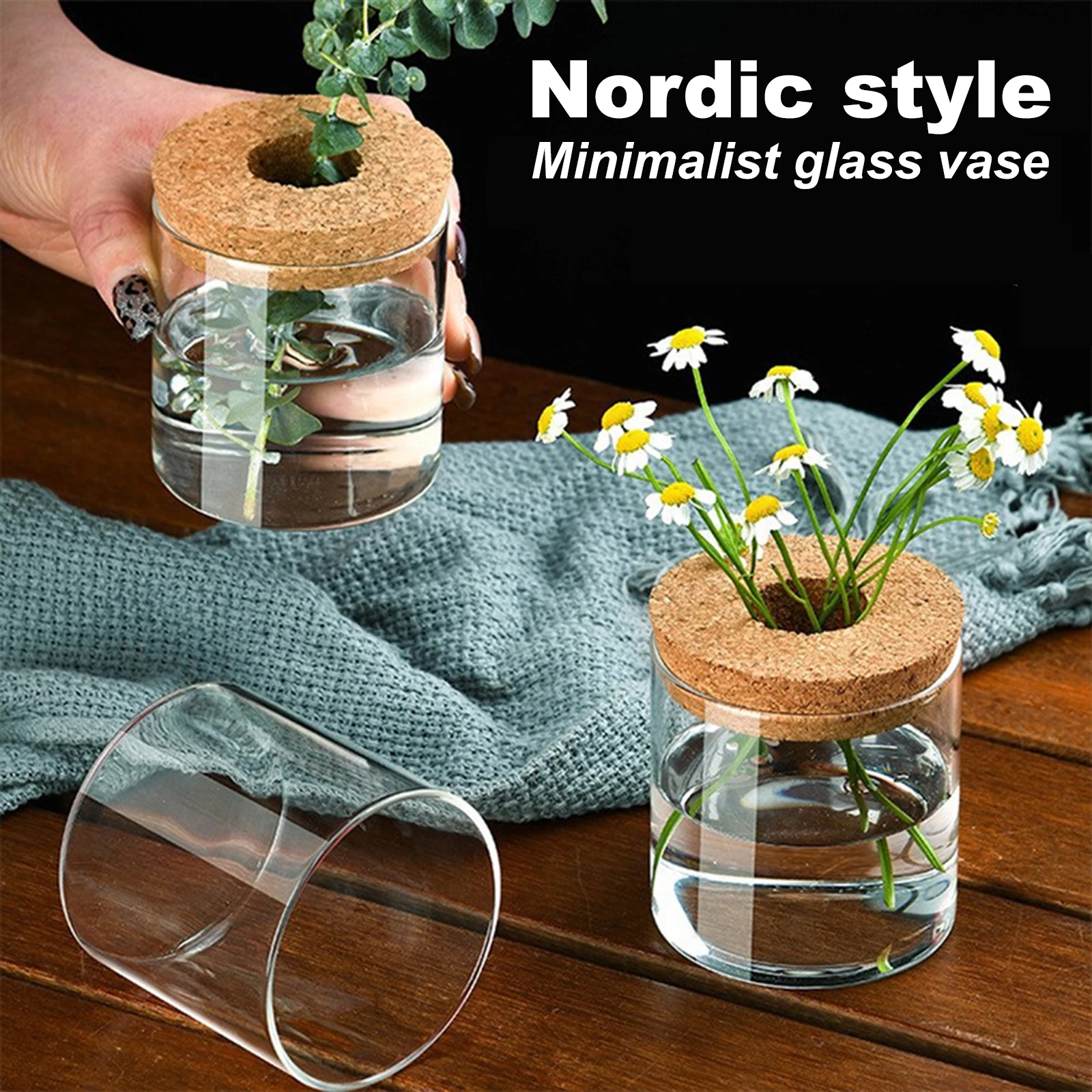 

Creative Mini Hydroponic Plants Flower Pot Home Vase Decor Transparent Glass Abletop Green Plants Pots Home Living Room Decor