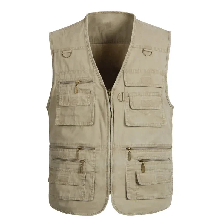 

Summer Mens Casual Denim Jacket Extra Plus Size 6xl 7XL Cotton Sleeveless Khaki Vest Tactical Vest Fishing Vest Boys Outerwear