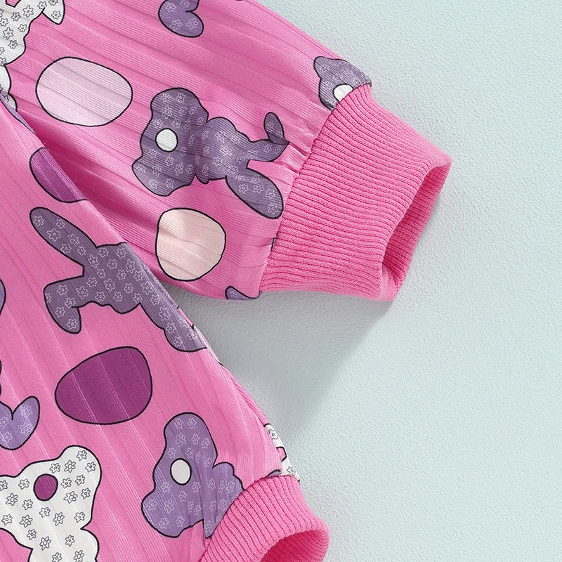 Baby Girls Romper Long Sleeve Crew Neck Rabbit Eggs Print Fall Bodysuit Easter Clothes 10 S366e4a37bd554592aa8fbdaded0e0151K