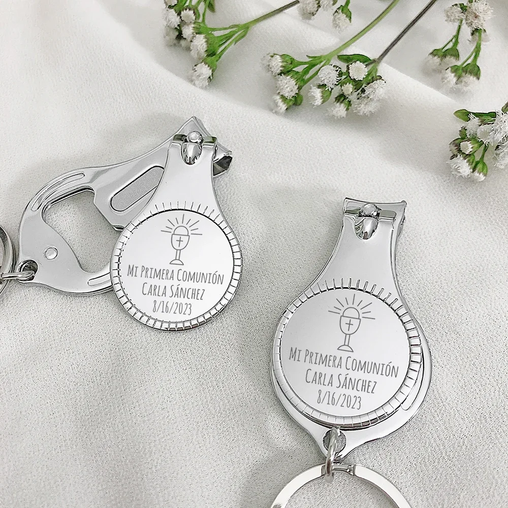 

20pcs Personalized Baptism Favor Baby Christening Gift For Guests Nail Clipper Keychain Bottle Opener First Communion Souvenir