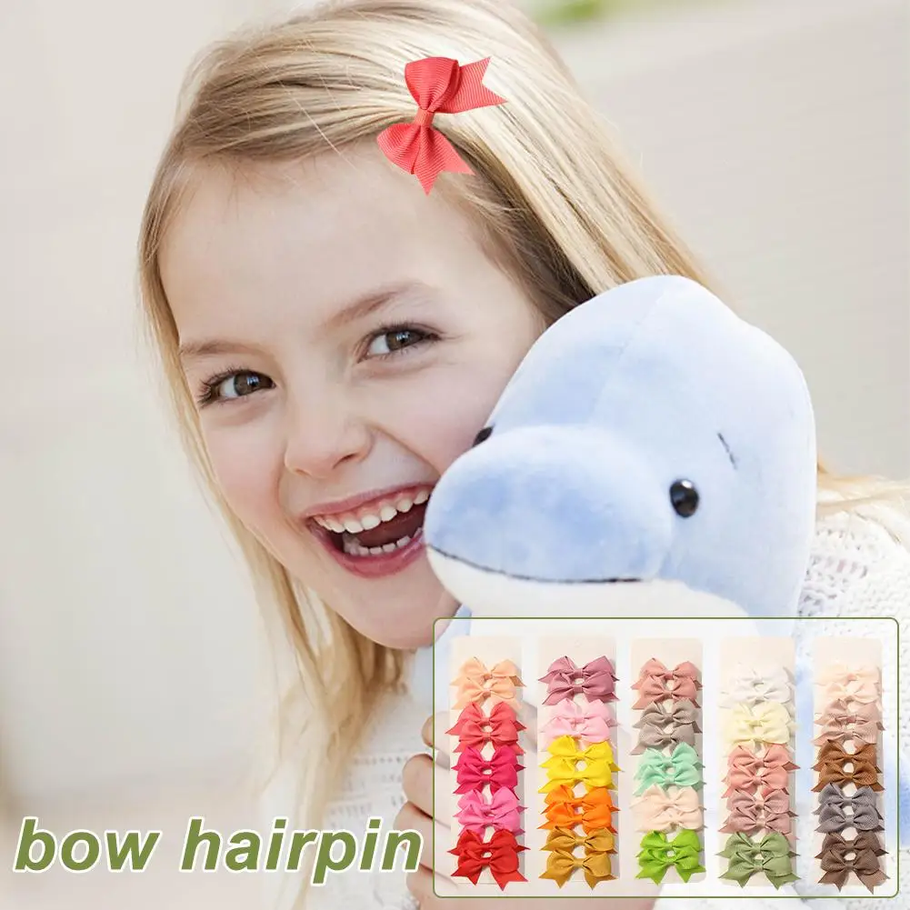 

10Pcs Kids Solid Color Ribbon Baby Bows Hair Clips For Baby Girls Handmade MiNi Bowknot Hairpin Barrettes Kids Hair Accesso F4U9