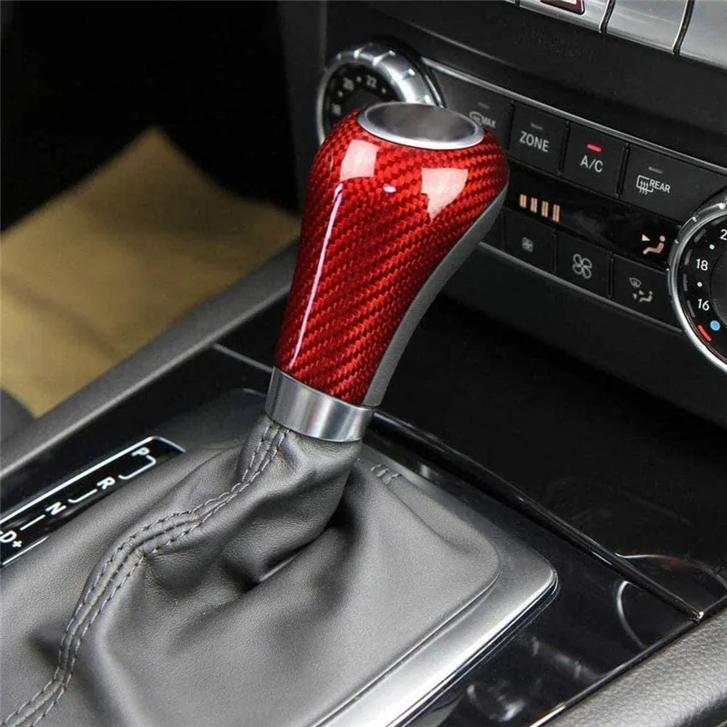 

ABS Composite Carbon Fiber Sticker Gear Shift Knob Head Trim Cover For Mercedes Benz W204 W212 C E A G GLS GLK Car Accessories