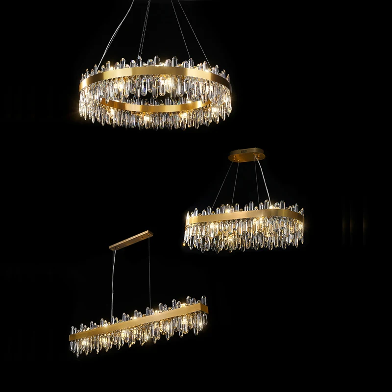Dimmable LED Gold Silver Crystal Chandelier Lighting Hanging Lamps Lustre Suspension Luminaire Lampen For Dinning Room
Dimmable LED Gold Silver Crystal Chandelier Lighting Hanging Lamps Lustre Suspension Luminaire Lampen For Dinning Room