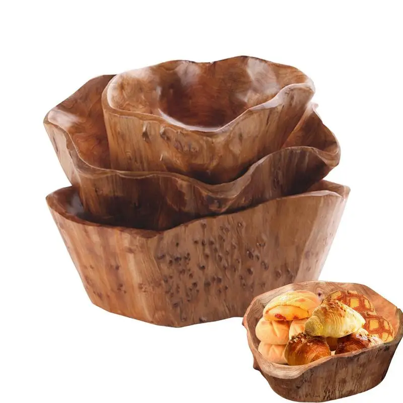 

Wooden Bowl Decorative Fruit Bowl Wooden Candy Dish With Exquisite Details Collection Container For Pine Cones Fruit Jewelry