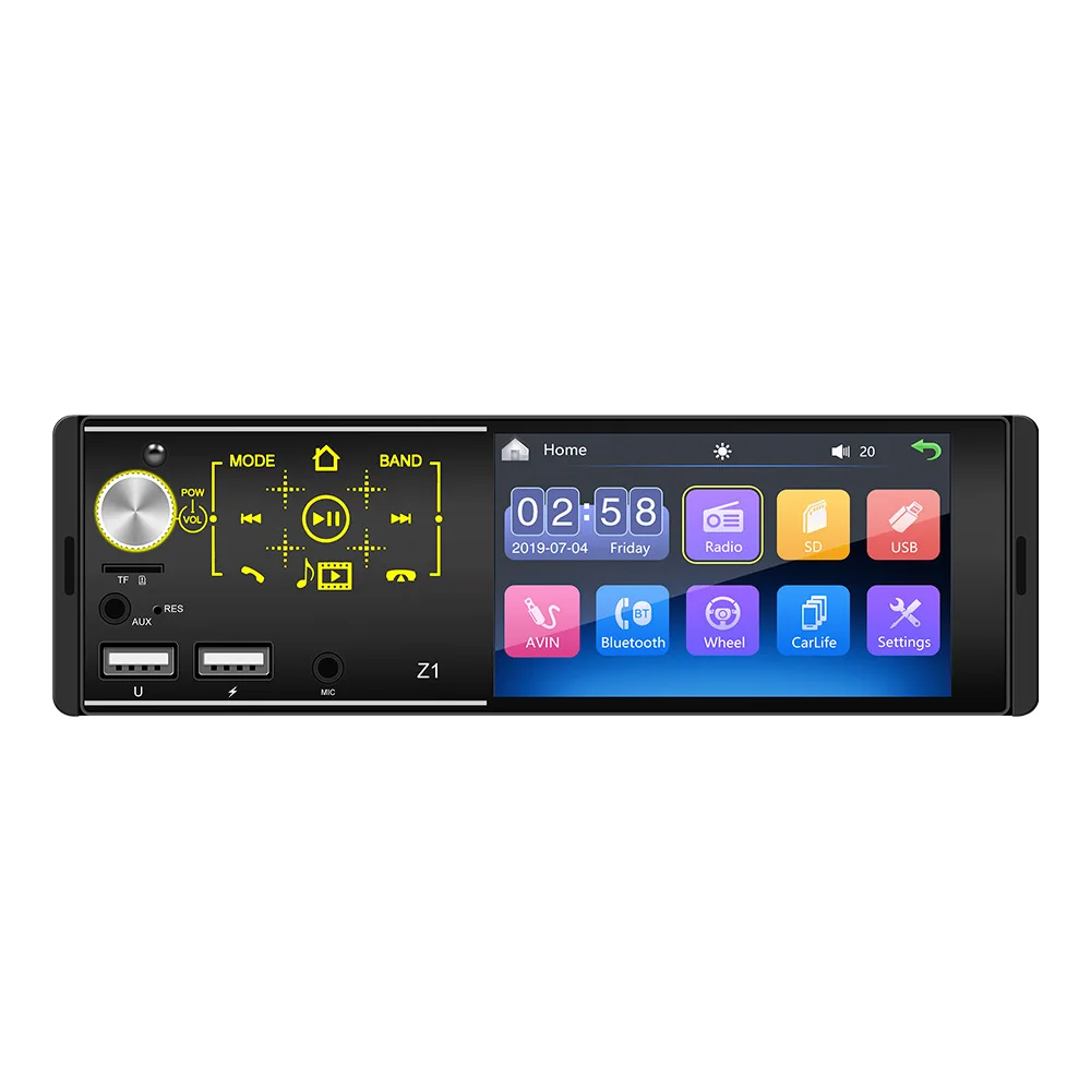 

Z1 Новый сенсорный экран двойной USB автомобильный Bluetooth MP5 плеер семь цветов Стандартная карта U-диск радио