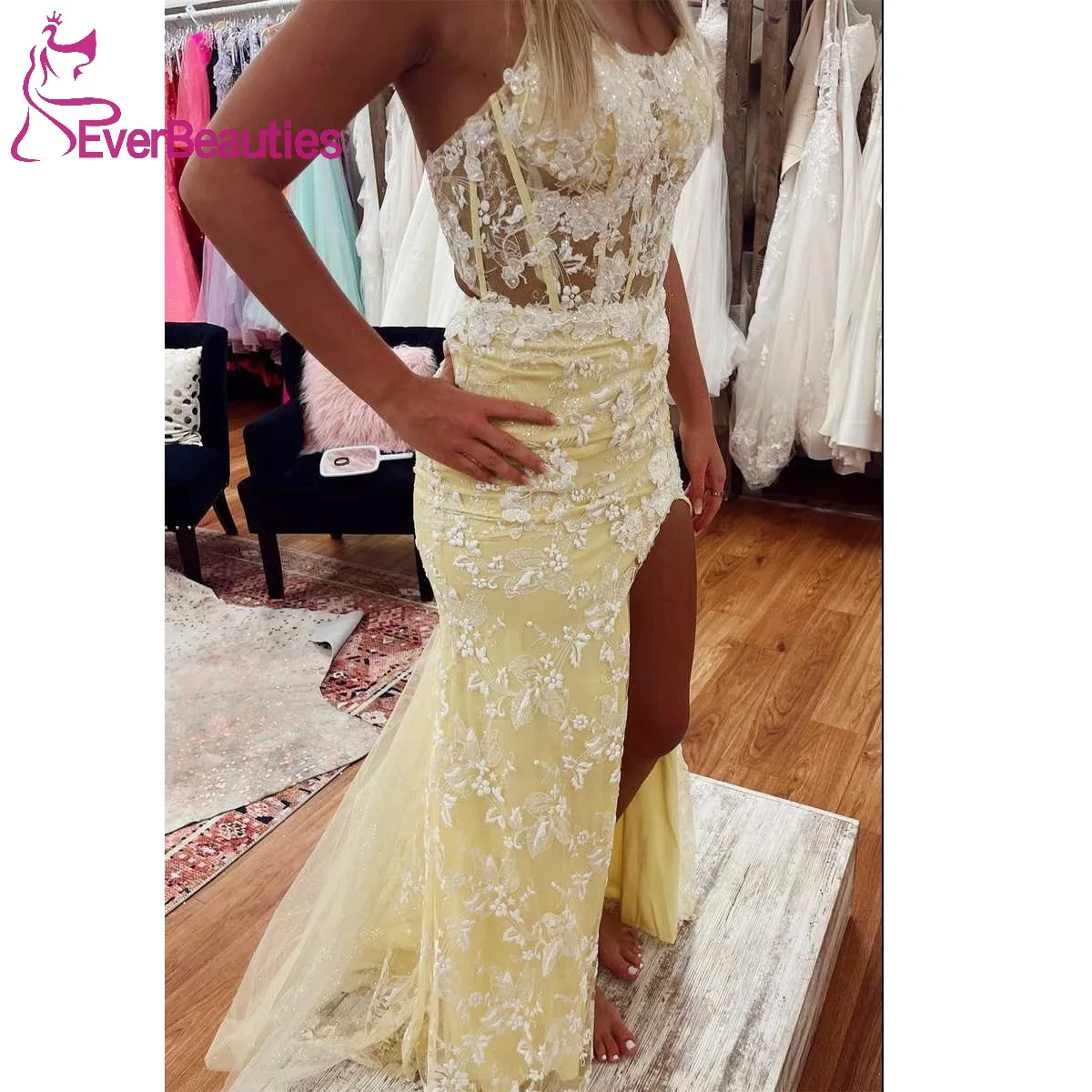 

Vestidos Para Mujer Elegantes y Bonitos Mermaid Lace Prom Dresses Long for Women Sweetheart Sexy Side Slit Formal Party Dresses